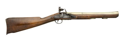 Lot 459 - A FLINTLOCK BLUNDERBUSS SIGNED THOMAS