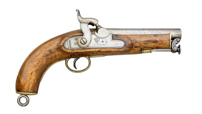 Lot 476 - A .577 CALIBRE VICTORIAN PISTOL OF COASTGUARD TYPE