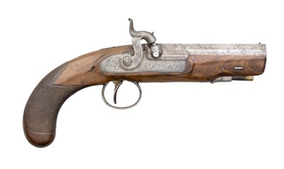 Lot 482 - A RARE 34 BORE PERCUSSION PISTOL FOR THE CHESHIRE CONSTABULARY WIRRAL HUNDRED BY WILLIAMS & POWELL