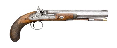 Lot 483 - A 28 BORE PERCUSSION DUELLING PISTOL BY JOSEPH MANTON