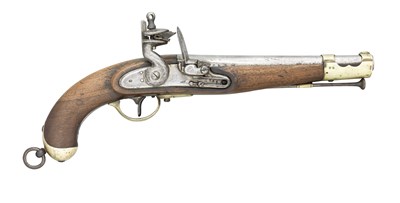 Lot 495 - A 15 BORE FLINTLOCK OF AUSTRIAN MODEL 1798/1828 CAVALRY TYPE PISTOL