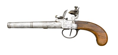 Lot 498 - A 40 BORE FLINTLOCK BOX-LOCK PISTOL SIGNED LAMBERT DIT BIRON