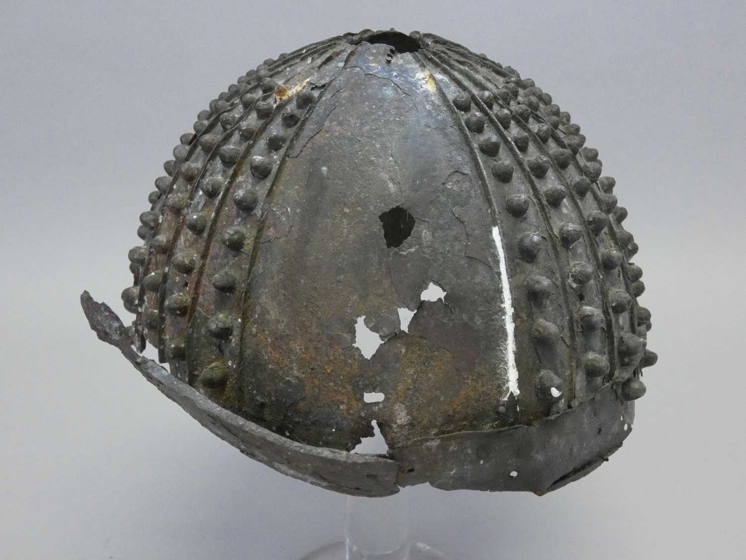 Lot 99 - A JAPANESE HOSHI SUJI KABUTO (STAR RIDGED HELMET) IN EXCAVATED CONDITION