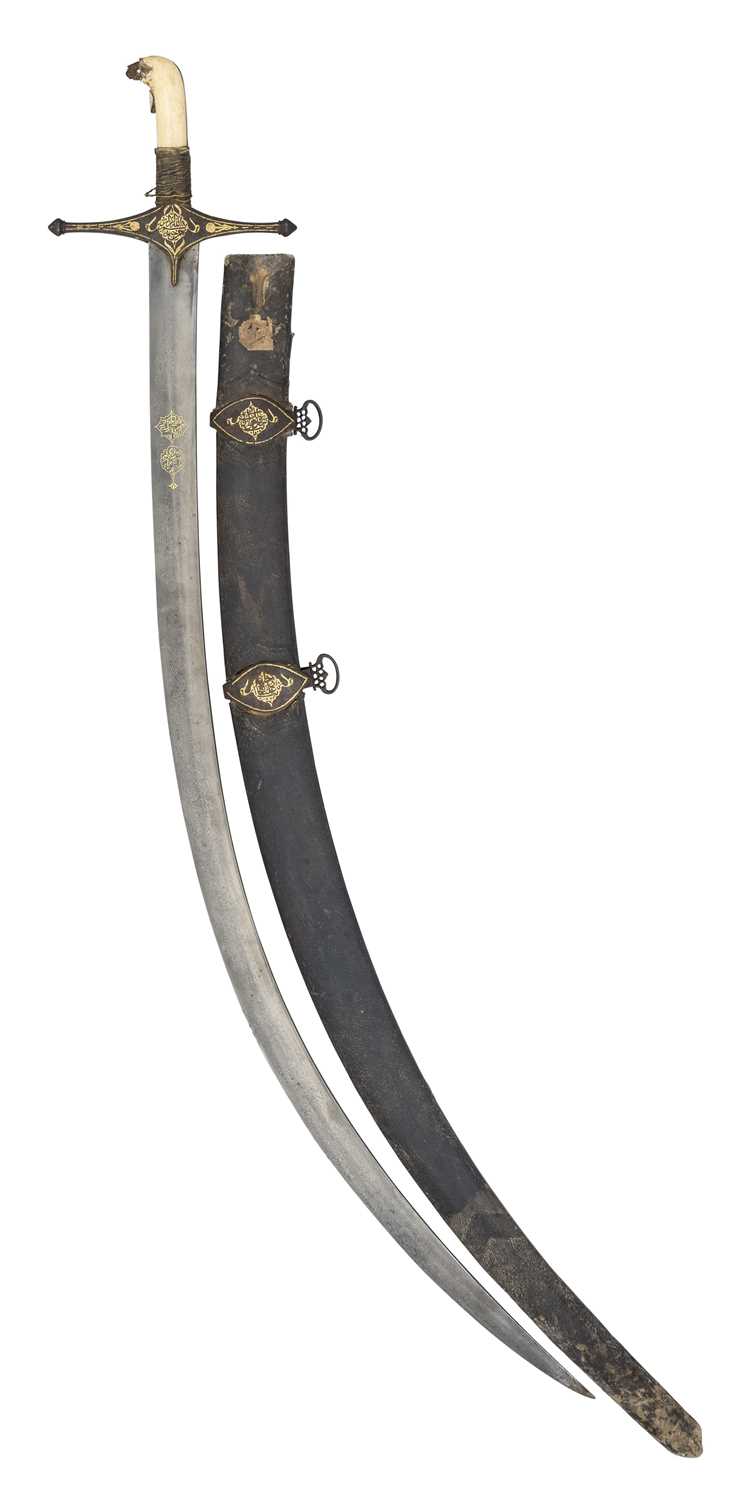 Lot 133 - ËœA PERSIAN SWORD (SHAMSHIR), THE BLADE DATED 1127 (CIRCA 1715-16)