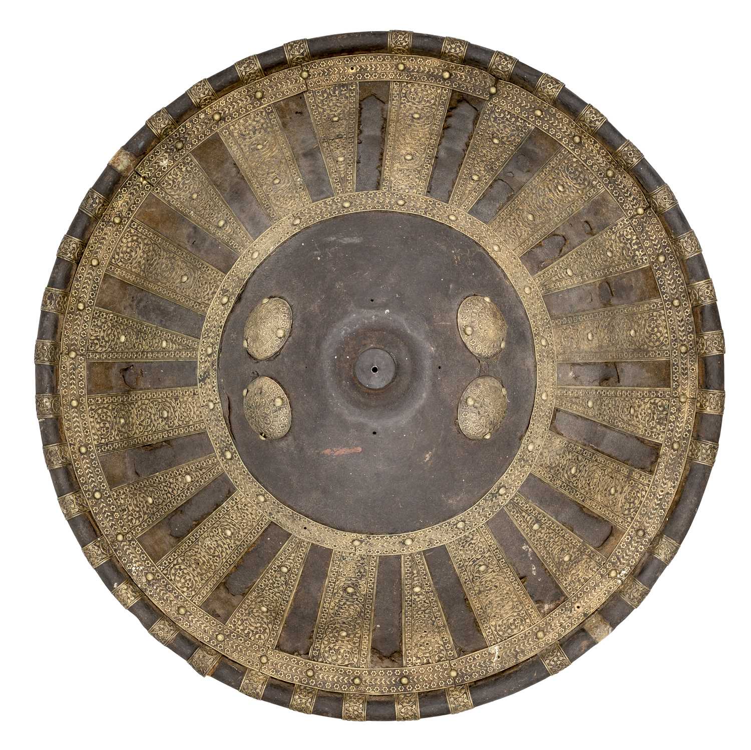 Lot 167 - AN EAST AFRICAN IRON CIRCULAR SHIELD, LATE 19TH CENTURY