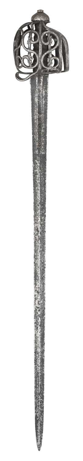 Lot 184 - A RARE SCOTTISH BASKET-HILTED BROADSWORD, LATE 17TH CENTURY