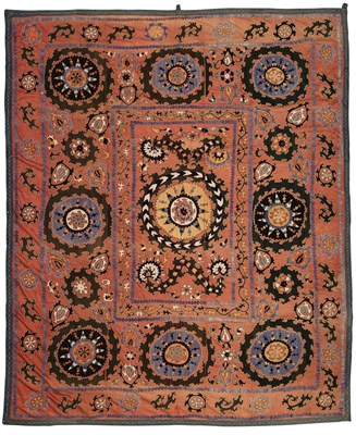 Lot 239 - A SAMARKAND SUSANI, UZBEKISTAN, FIRST HALF 20TH CENTURY