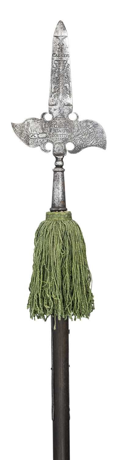 Lot 231 - â“‚ AN AUSTRIAN ETCHED PARTISAN FOR THE GUARD OF EMPEROR CHARLES VI