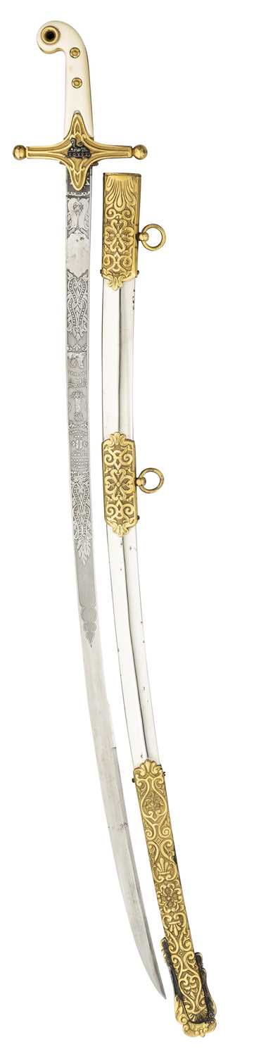 Lot 287 - ËœAN EDWARD VII 11TH (PRINCE ALBERT'S OWN) HUSSARS OFFICER'S LEVÃ‰E SWORD RETAILED BY HAWKES & CO