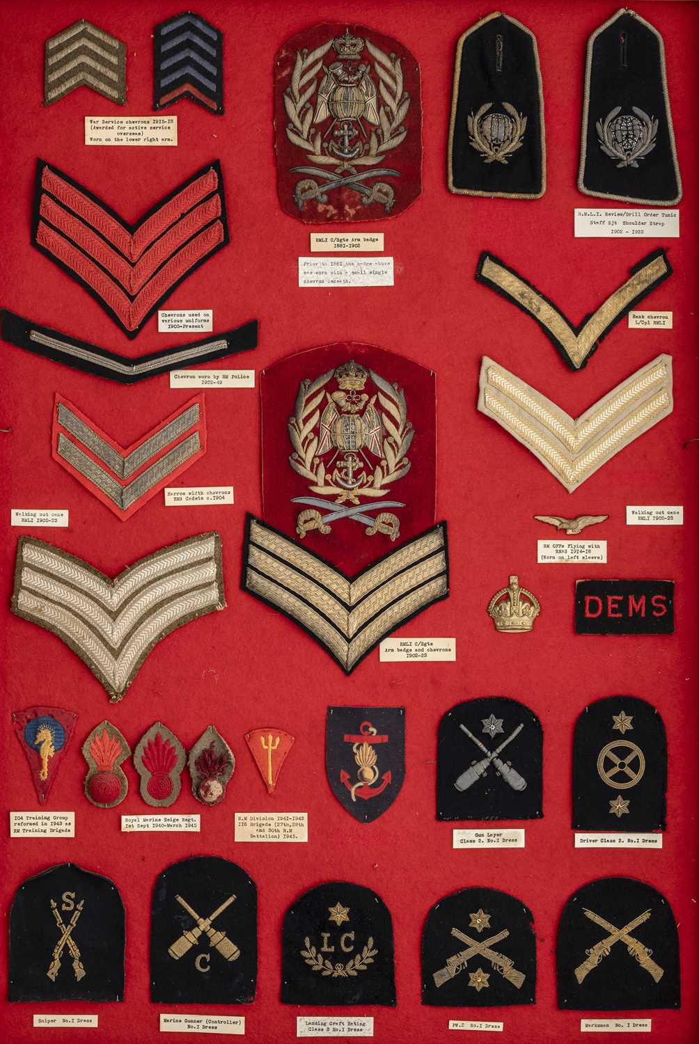 Lot 361 - A GROUP OF ROYAL MARINES RANK AND OTHER BADGES