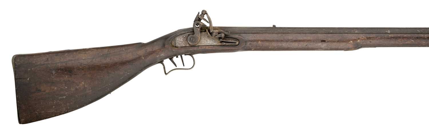 Lot 445 - A .750 CALIBRE FLINTLOCK RIFLE SIGNED B. DANELL, CIRCA 1840, FOR THE SOUTH AFRICAN MARKET