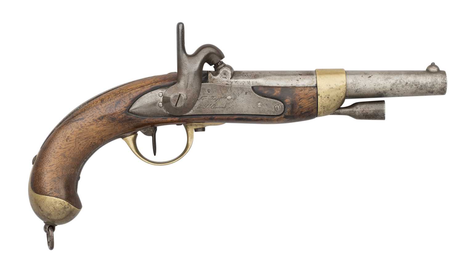 Lot 515 - A .700 FRENCH MODEL 1822 BIS PERCUSSION RIFLED CAVALRY PISTOL