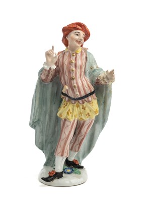 Lot 3 - A PORCELAIN FIGURE OF 'JODELET' FROM THE COMMEDIA DELL'ARTE