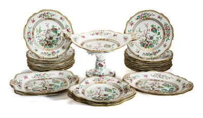 Lot 26 - A STAFFORDSHIRE PORCELAIN PART DESSERT SERVICE