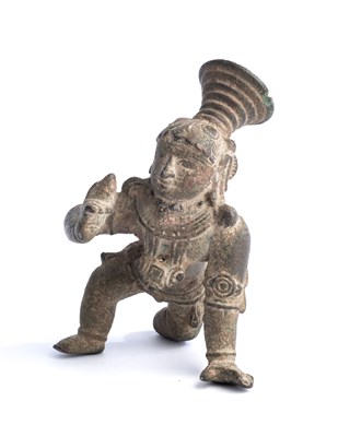 Lot 575 - A VIJAYANAGAR BRONZE FIGURE OF BALAKRISHNA, SOUTH INDIA, CIRCA 16TH CENTURY