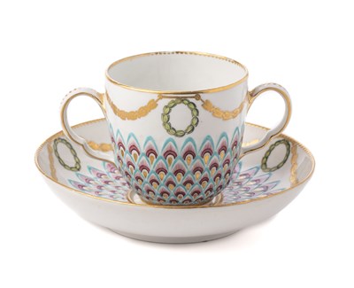 Lot 73 - â€¡Â A CHELSEA-DERBY CHOCOLATE CUP AND SAUCER