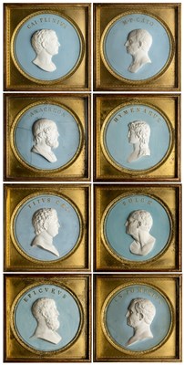 Lot 81 - SET OF EIGHT PORTRAIT MEDALLIONS OF ILLUSTRIOUS FIGURES FROM ANTIQUITY