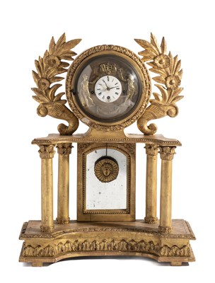 Lot 101 - A GILTWOOD 'PORTICO' CLOCK