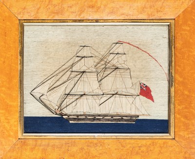 Lot 118 - A SAILOR'S WOOLWORK PICTURE OF A BRIG