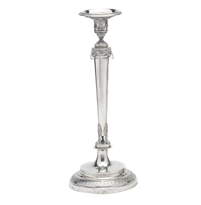 Lot 128 - AN ITALIAN SILVER CANDLESTICK