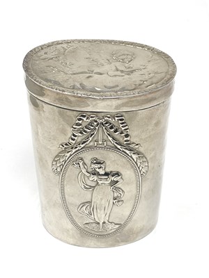 Lot 129 - A GERMAN SILVER CANISTER