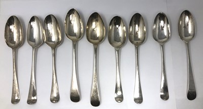 Lot 141 - SIX GEORGIAN SILVER TABLESPOONS