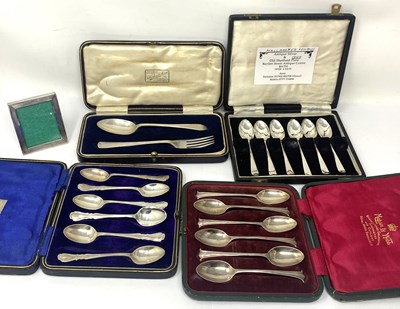 Lot 153 - THREE CASED SETS OF ENGLISH SILVER TEASPOONS