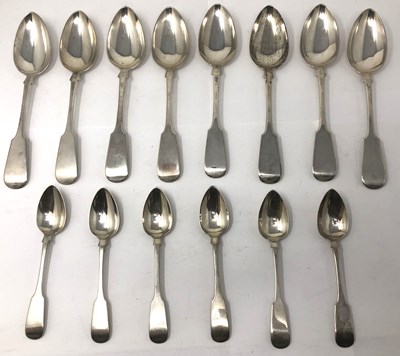 Lot 157 - TWO SETS OF SCOTTISH WILLIAM IV SILVER SPOONS