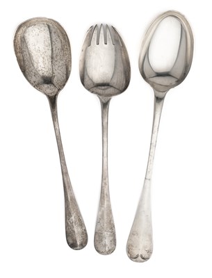 Lot 164 - A PAIR OF VICTORIAN SILVER SALAD SERVERS