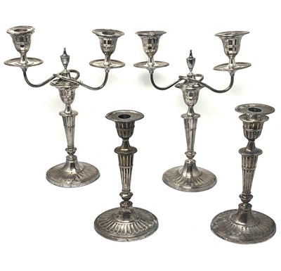 Lot 207 - A PAIR OF VICTORIAN SILVER CANDLESTICKS