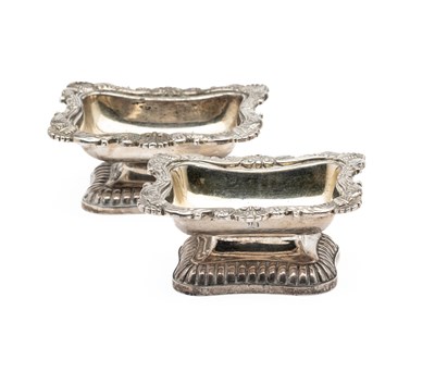 Lot 220 - A MATCHED PAIR OF GEORGE III SILVER SALT CELLARS