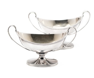 Lot 230 - A PAIR OF GEORGE III SILVER SALT CELLARS