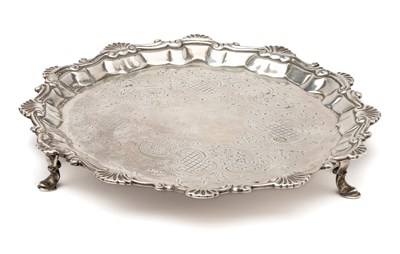 Lot 232 - A GEORGE II SILVER SALVER