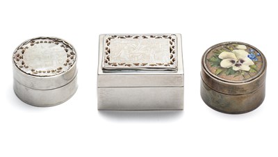 Lot 236 - THREE SILVER PILL BOXES