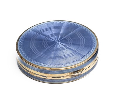 Lot 241 - â€¡Â A SILVER-GILT AND GUILLOCHE ENAMEL BOX