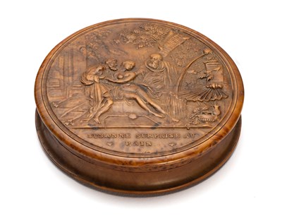 Lot 247 - â€¡Â Ëœ A PRESSED BURR WOOD BOX AND COVER