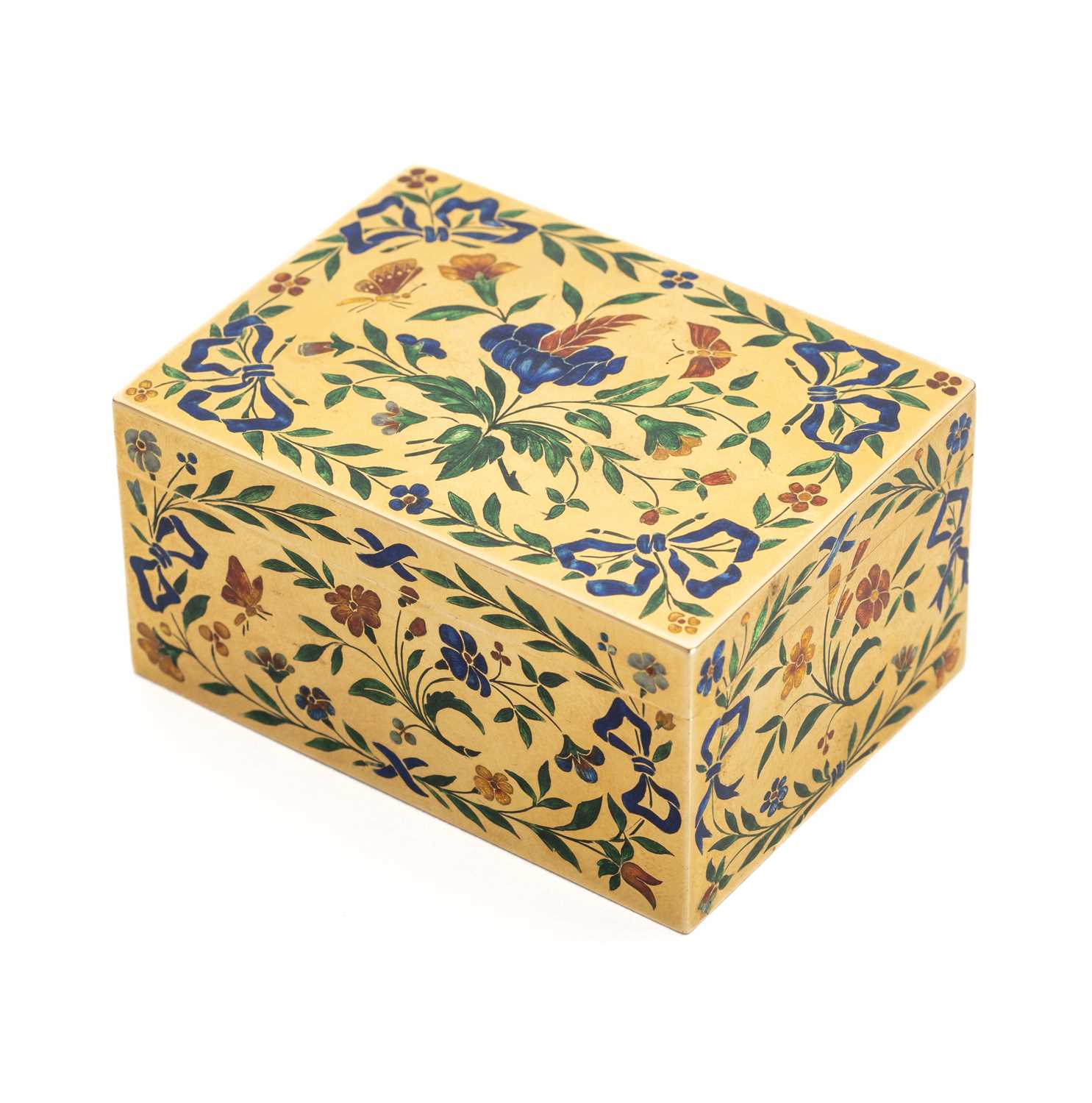 Lot 249 - â€¡Â A SWISS GOLD AND BASSE-TAILLE ENAMEL SNUFF BOX