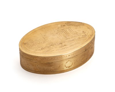 Lot 250 - â€¡Â A SWISS GOLD SNUFF BOX