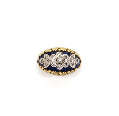 Lot 267 - ENAMEL AND DIAMOND RING