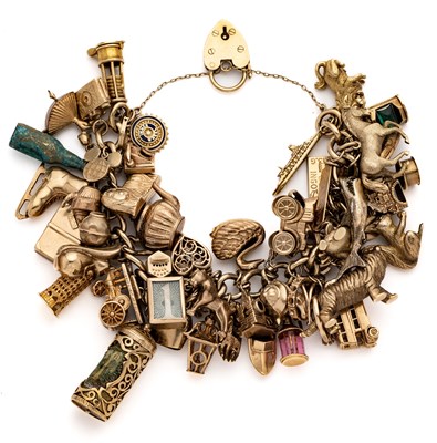 Lot 314 - GOLD CHARM BRACELET