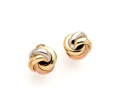 Lot 319 - PAIR OF GOLD KNOT EARRINGS