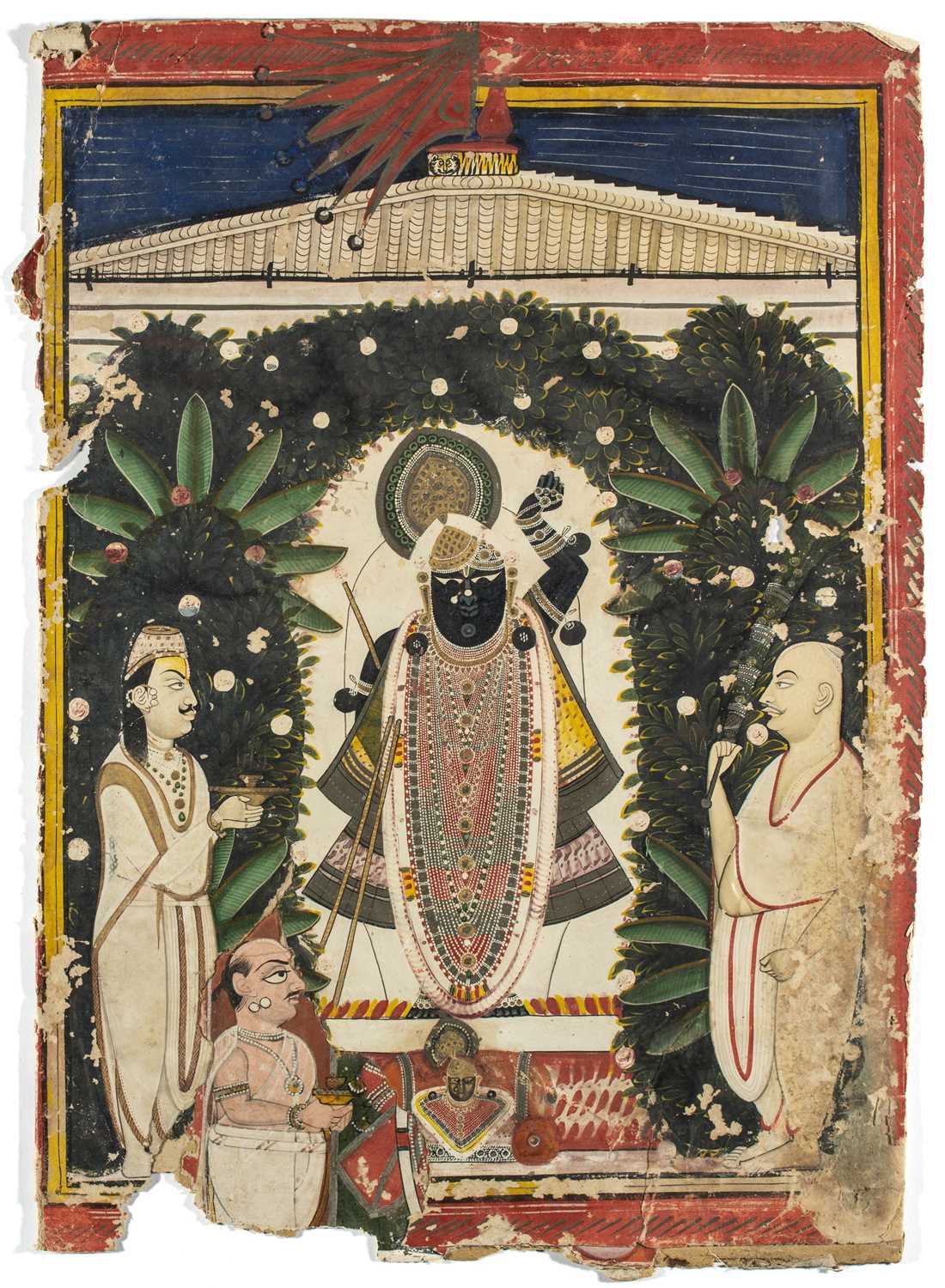 Lot 680 - TWO PAINTINGS OF SRINATHJI, NATHDWARA, RAJASTHAN, 19TH CENTURY