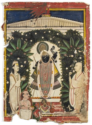 Lot 680 - TWO PAINTINGS OF SRINATHJI, NATHDWARA, RAJASTHAN, 19TH CENTURY