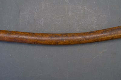 Lot 55 - TWO AFRICAN AXES, A BOOMERANG AND A FRENCH MODEL 1816 INFANTRY SHORTSWORD (BRIQUET)