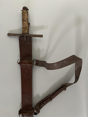 Lot 165 - A SUDANESE SWORD (KASKARA) LATE 19TH CENTURY AND ANOTHER SWORD