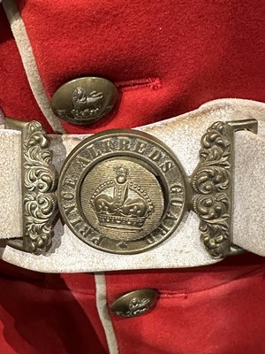 Lot 231 - A VICTORIAN EARLY FOREIGN SERVICE HELMET AND UNIFORM OF PRINCE ALFRED'S GUARD (BANDSMAN)