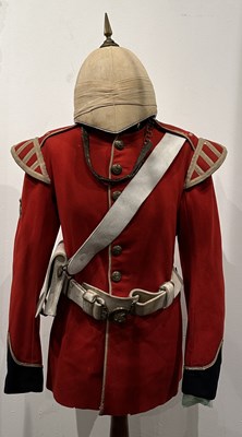 Lot 231 - A VICTORIAN EARLY FOREIGN SERVICE HELMET AND UNIFORM OF PRINCE ALFRED'S GUARD (BANDSMAN)