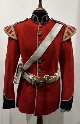 Lot 231 - A VICTORIAN EARLY FOREIGN SERVICE HELMET AND UNIFORM OF PRINCE ALFRED'S GUARD (BANDSMAN)