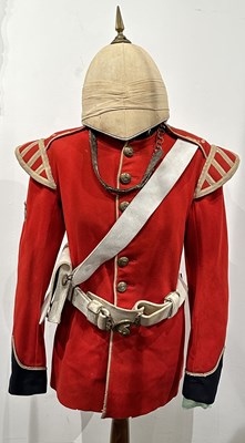 Lot 231 - A VICTORIAN EARLY FOREIGN SERVICE HELMET AND UNIFORM OF PRINCE ALFRED'S GUARD (BANDSMAN)