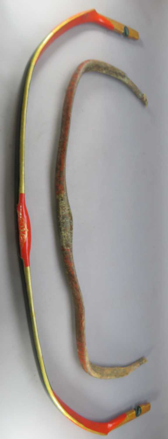 Lot 195 - AN INDIAN REFLEX BOW, 19TH CENTURY AND ANOTHER REFLEX BOW